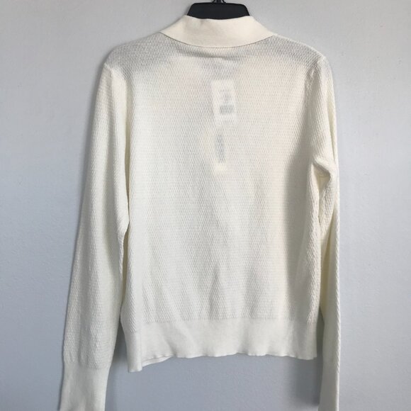 L'AGENCE White Sweater with Button Detail - Picture 5 of 5